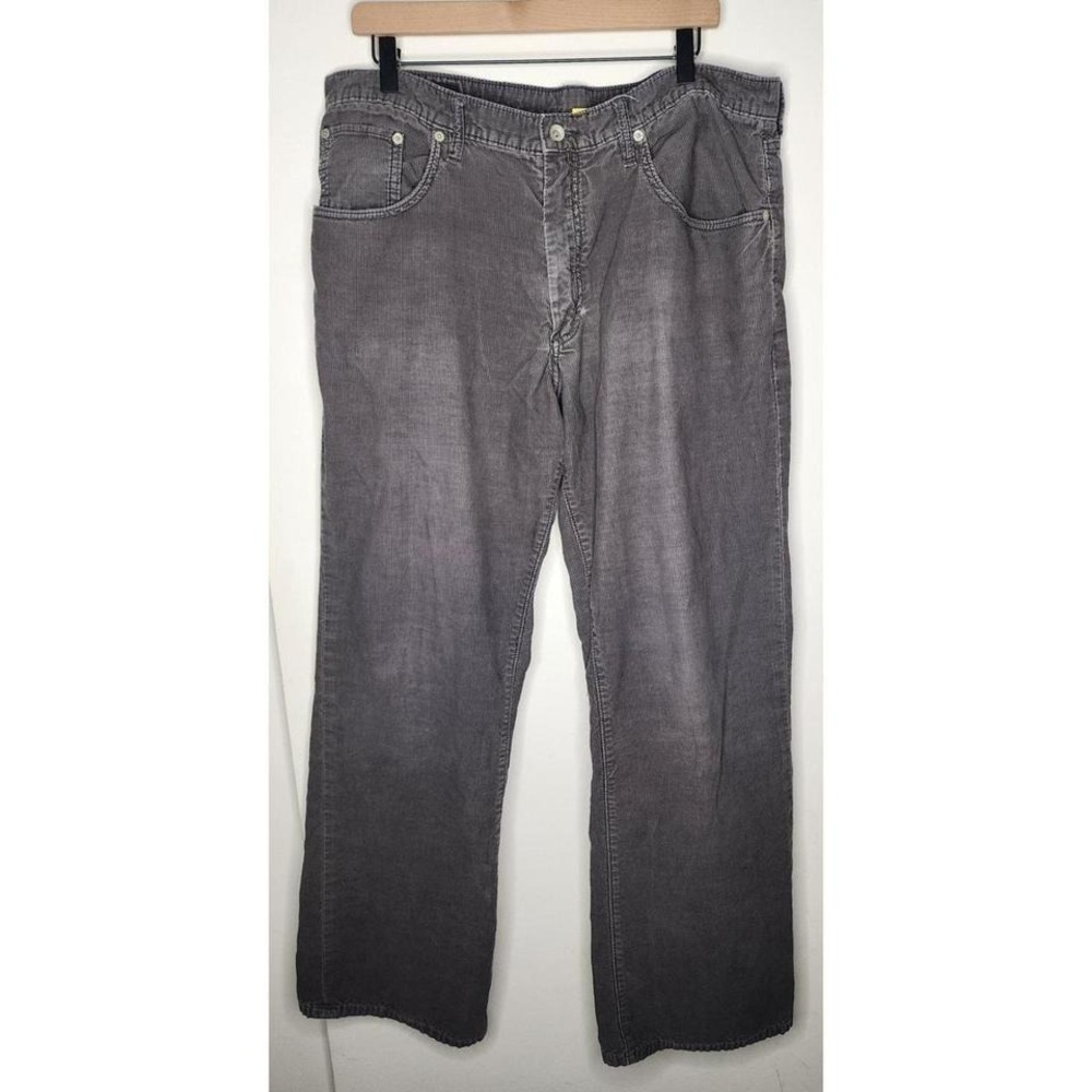 Banana Republic Sculpted Stretch Bootcut Flare Gray Pants Men's 38/34 Pinstripe